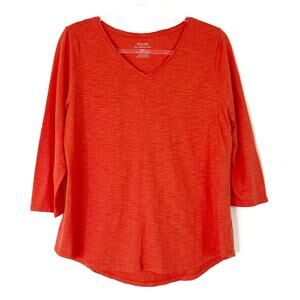 Chico's | 3/4 Sleeve Shirt Womens Large Tomato Soup 3/4 Sleeve Ultimate Tee 2/L